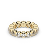 4 Carat Yellow Gold Round Shape Diamond Eternity Ring/Band With Bezel Setting.